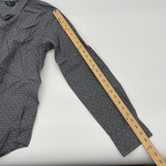 BUGATCHI Mens Button Up Long Sleeve Shirt Size XXL Cotton Micro Pattern Office - Picture 9 of 9